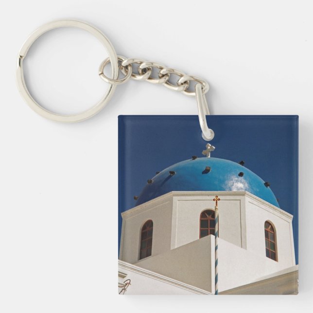 Porte-clefs Dôme bleu, Santorin, Grèce (Devant)