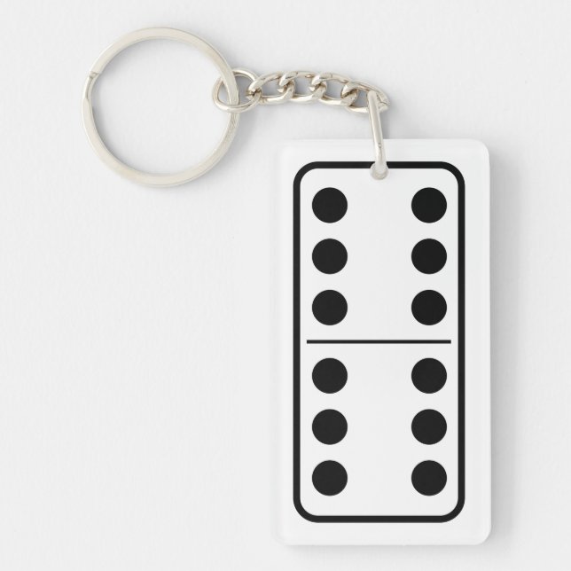 Porte-clefs domino 6 6 (Devant)