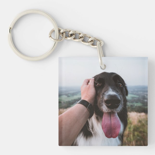 Porte-clefs Don photo de chien pour papa (Devant)
