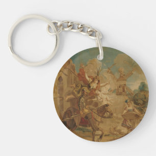 Porte-clefs Don Quichotte guidé par la Folie, tapisserie du XV
