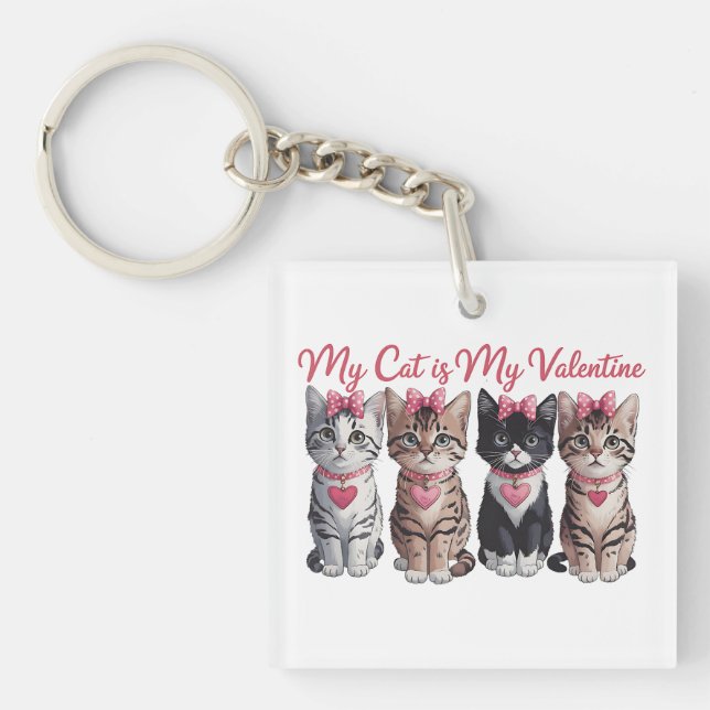 Porte-clefs Don Valentine | Mon Chat Est Ma Saint Valentin (Devant)