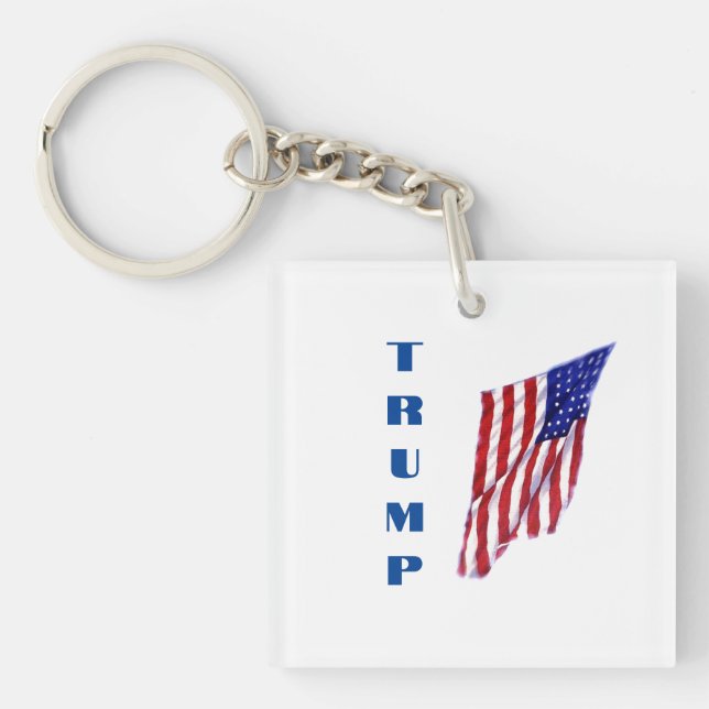 Porte-clefs Donald Trump American Flag Pop Art (Devant)