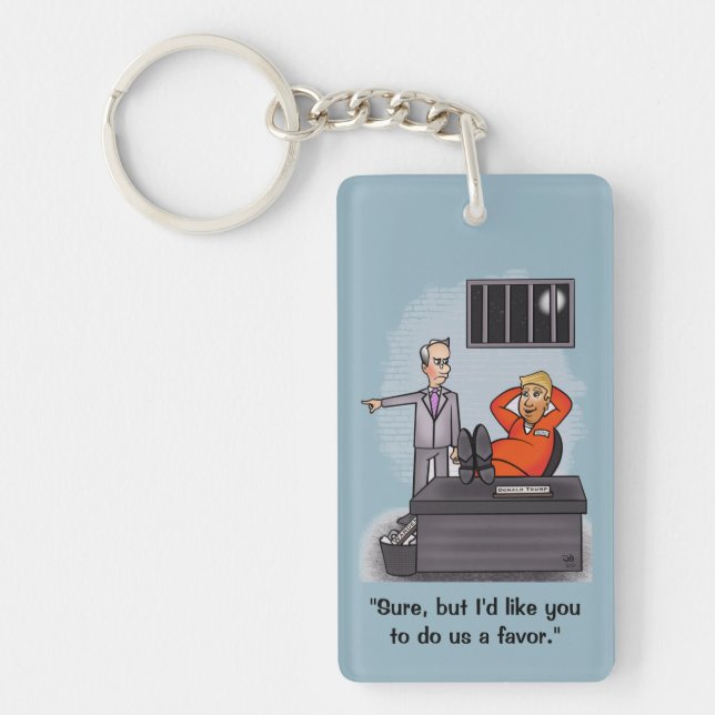 Porte-clefs Donald Trump Porte - clé rectangulaire (Devant)