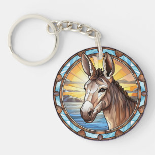 Porte-clefs Donkey en verre doux