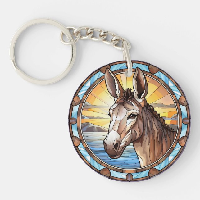 Porte-clefs Donkey en verre doux (Devant)