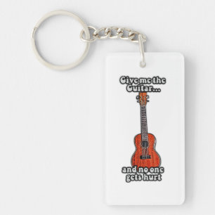 Porte-clefs Donne-moi la guitare et personne ne se fait mal. c