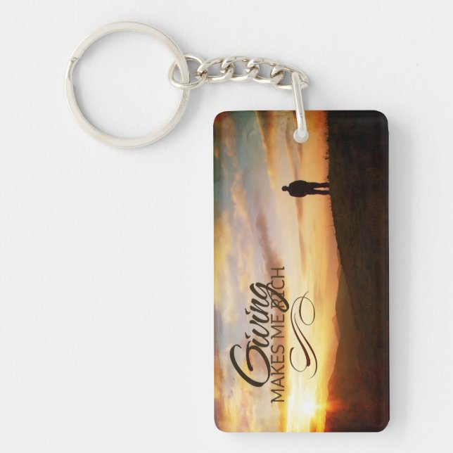 Porte-clefs "Donner me rend riche" Motivation Affirmation (Devant)