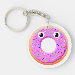 Porte-clefs Donut Avec Yeux Et Sprinkings Dessin