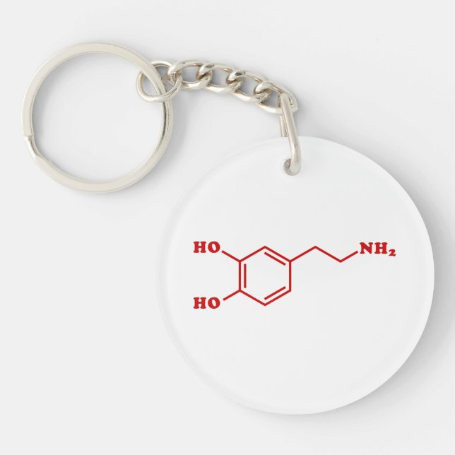 Porte-clefs Dopamine formule chimique moléculaire (Devant)