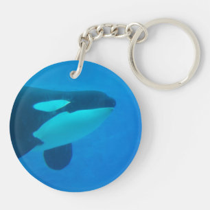 Porte-clefs d'orque d'épaulard bleu sous l'eau