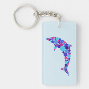 Porte-clefs Dot Dauphin Colorfull animal marin Abstrait