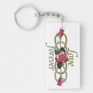 Porte-clefs Double Infinité - Amour Rose pour toujours