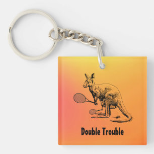 Porte-clefs Double problème Kangaroo Tennis Player