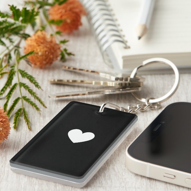 Porte-clefs Double-Sided Keychain with Heart Accent (Devant droit)