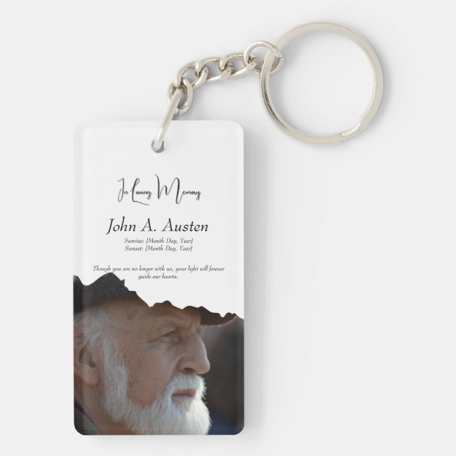 Porte-clefs Double-Sided Rectangle Memorial Keychain (Dos)