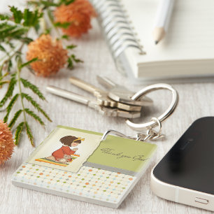 Porte-clefs Douce Fille Priante Merci Dieu