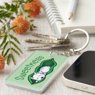 Porte-clefs Douce Westie Terrier Cosse de Pois