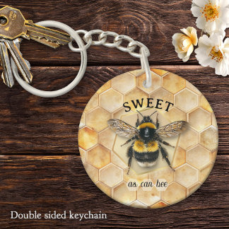 Porte-clefs Doux comme peut l'être une abeille Vintage aquarel