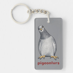 Porte-clefs Doux pigeons rectangulaires