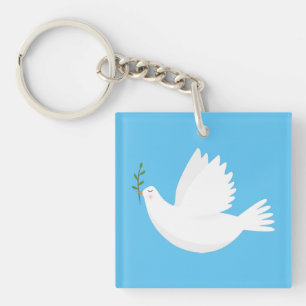 Porte-clefs Dove with olive branch