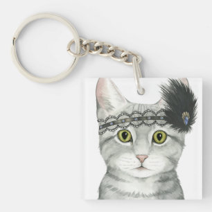 Porte-clefs Downton Cat   Bejewted With Lace