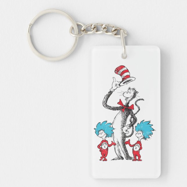 Porte-clefs Dr Seuss | Chat dans le Casquette, Chose un & Chos (Devant)