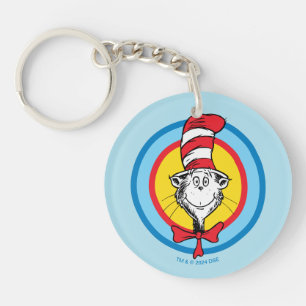 Porte-clefs Dr. Seuss Graphisme de tête de chat dans le chap