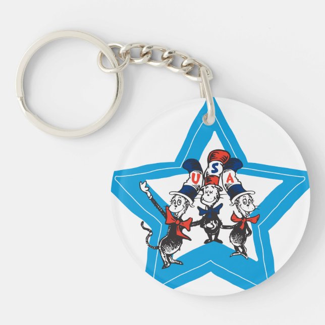 Porte-clefs Dr Seuss | Little Cats USA Graphisme Casquette (Devant)