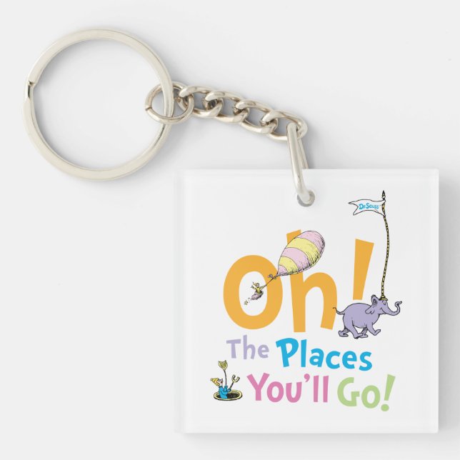 Porte-clefs Dr. Seuss | Oh, les endroits où tu vas ! (Devant)