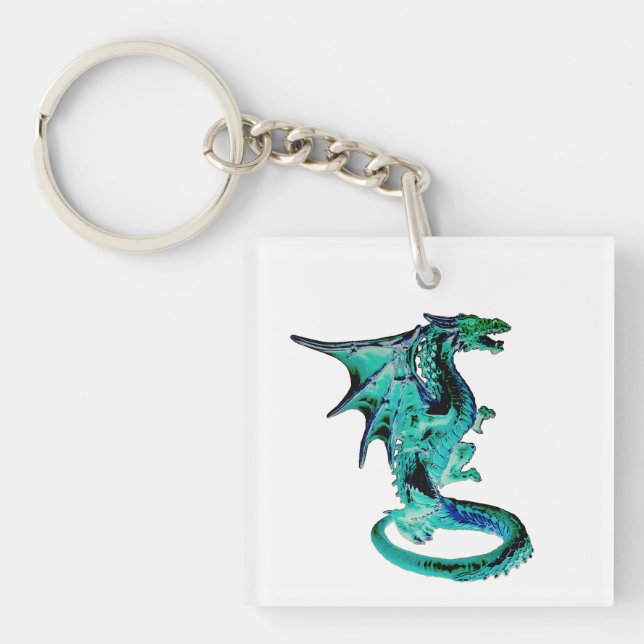Porte-clefs Dragon bleu de mer Océan Fantaisie Créature mythiq (Devant)