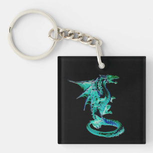 Porte-clefs Dragon bleu de mer Océan Fantaisie Créature mythiq