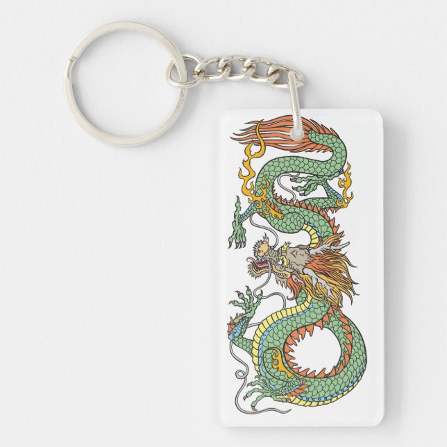 Porte-clefs Dragon chinois traditionnel (Devant)