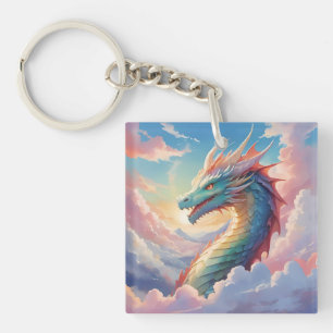 Porte-clefs Dragon coloré dans le ciel