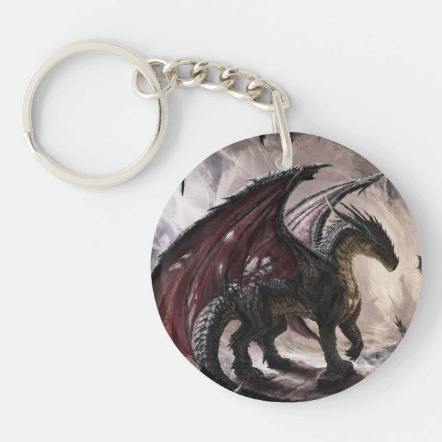 Porte-clefs Dragon Dans Grotte (Devant)