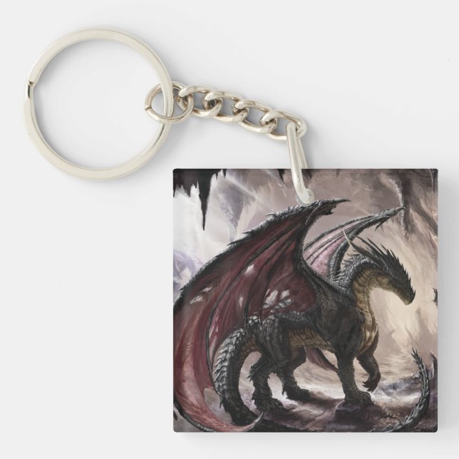 Porte-clefs Dragon Dans La Grotte (Devant)