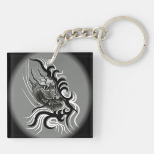Porte-clefs Dragon de Chine dans le style de tatouage