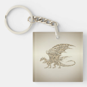 Porte-clefs Dragon de mosaïque Extraordinaire Golden