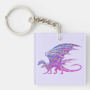 Porte-clefs Dragon de mosaïque Extraordinaire violet