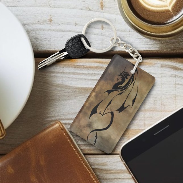 Porte-clefs Dragon de tuile de pierre (Créateur téléchargé)