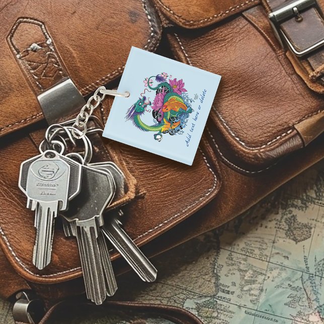 Porte-clefs Dragon d'eau chinois Koi Fish Code QR (Créateur téléchargé)