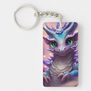 Porte-clefs Dragon fille bleue
