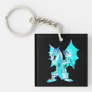 Porte-clefs Dragon mythique de feu aquatique océanique Art de 