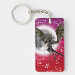 Porte-clefs Dragon noir - Créature Fantastique Mythique Ciel R