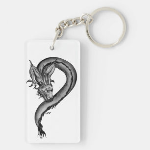 Porte-clefs Dragon noir et blanc