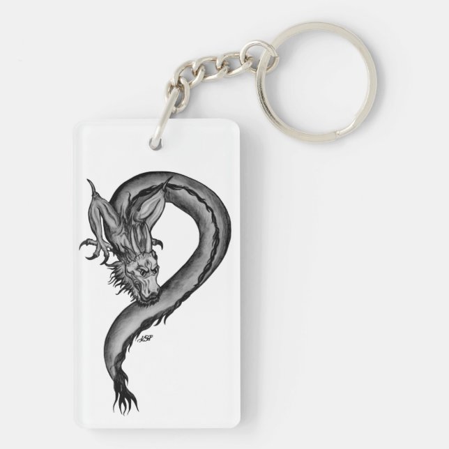 Porte-clefs Dragon noir et blanc (Dos)