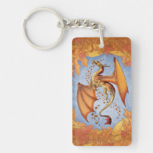 Porte-clefs Dragon orange d'art d'imaginaire de nature