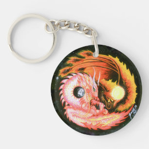 Porte-clefs Dragon Phoenix Yin-Yang