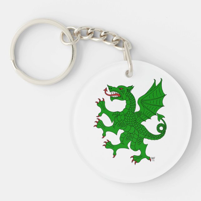 Porte-clefs Dragon Rampant Vert (Devant)