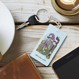 Porte-clefs Dragon Sorcier Celtique Fantastique Violet