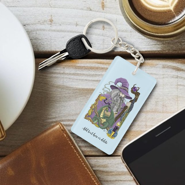 Porte-clefs Dragon Sorcier Celtique Fantastique Violet (Créateur téléchargé)